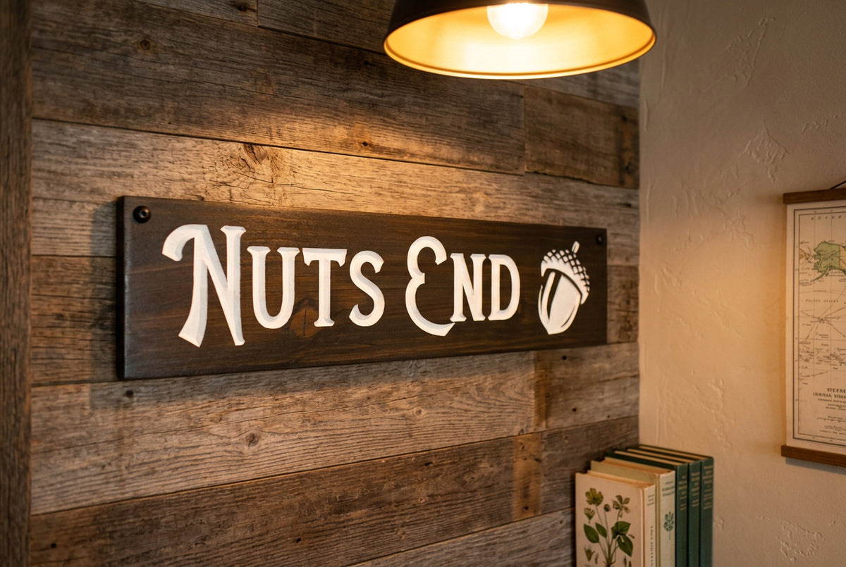 Custom Solid Wood Carved Rustic Sign 600mm wide
