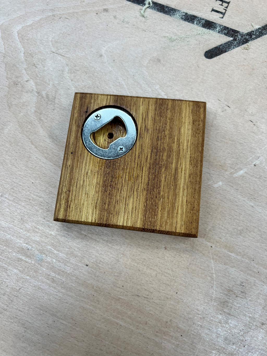Personalised Reclaimed Hardwood Bottle Opener Coaster