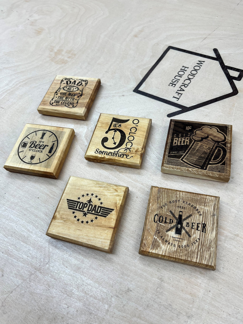 Personalised Reclaimed Hardwood Bottle Opener Coaster
