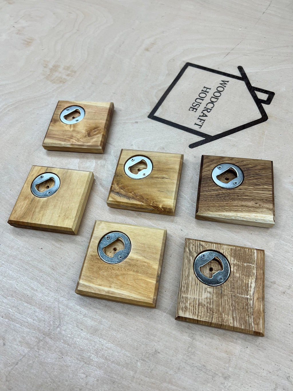 Personalised Reclaimed Hardwood Bottle Opener Coaster