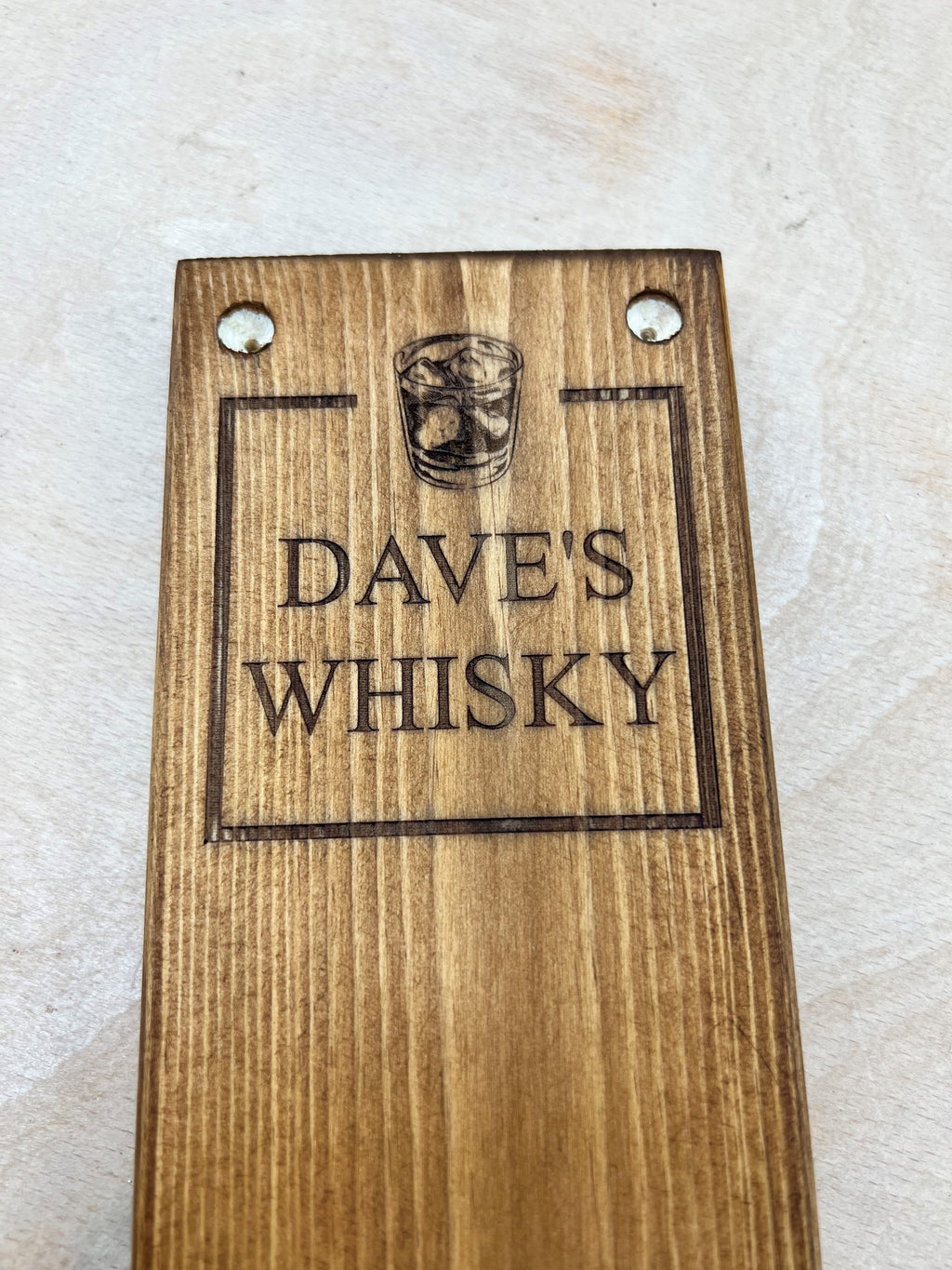 Home Bar Reclaimed Wood Wall Mounted Drink Bottle Optic & Holder - Choice of Design Including Custom Personalised