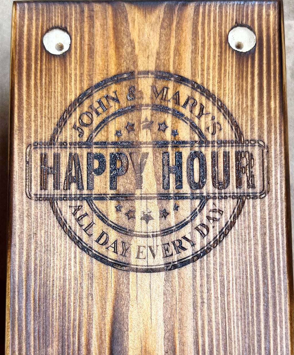 Home Bar Reclaimed Wood Wall Mounted Drink Bottle Optic & Holder - Choice of Design Including Custom Personalised