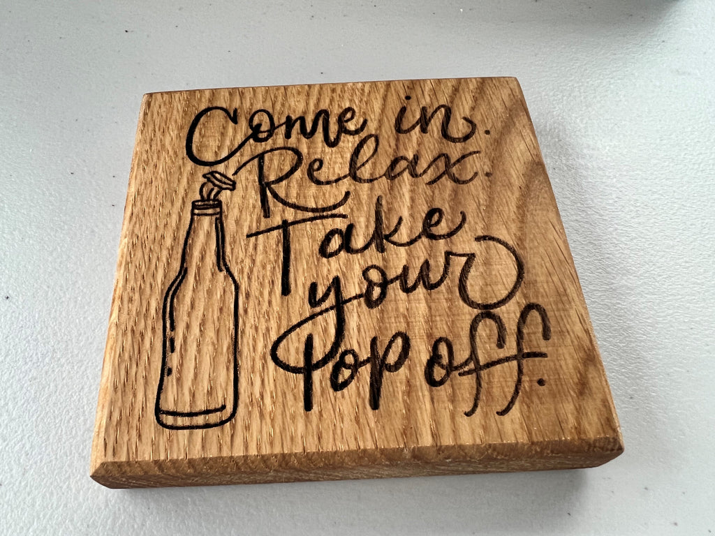Personalised Reclaimed Hardwood Bottle Opener Coaster