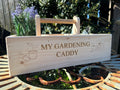 Personalised Handmade Rustic Gardening Caddy/Trug with folding handle