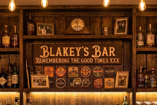 Custom Solid Wood Carved Rustic Sign 600mm wide