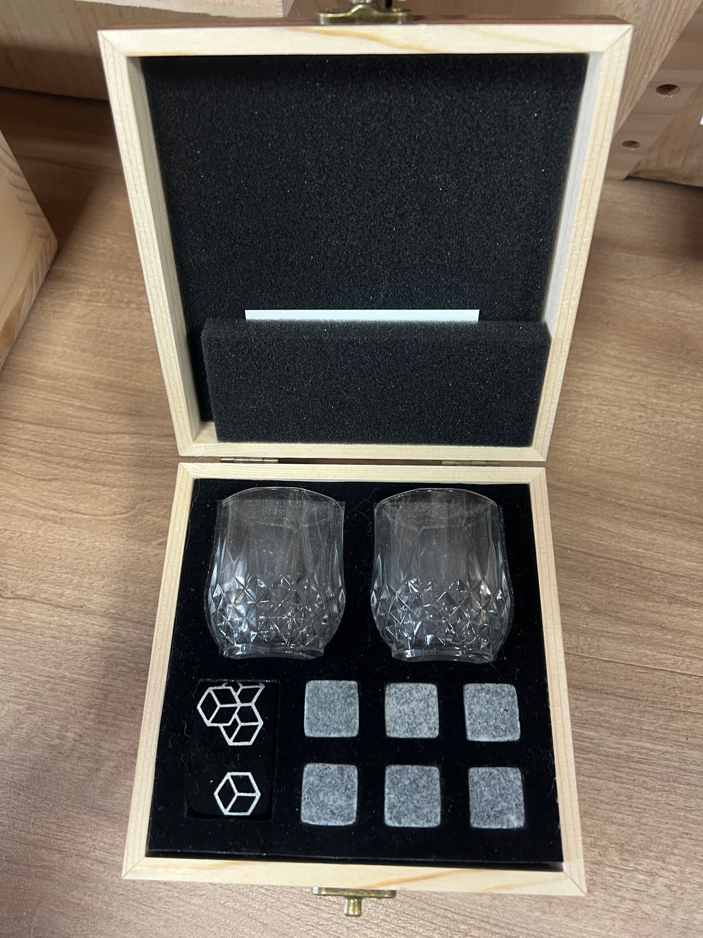 Personalised Whisky glass set with whisky stones