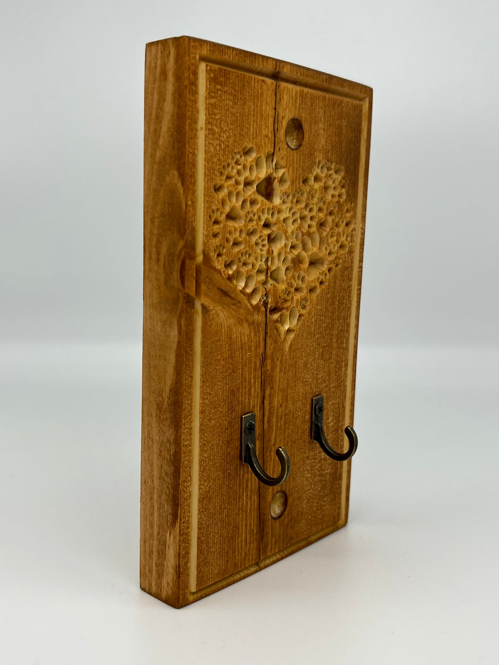 Engraved Wood Wall Mounted Dog Lead Holder - Hooks / Leader / Leash