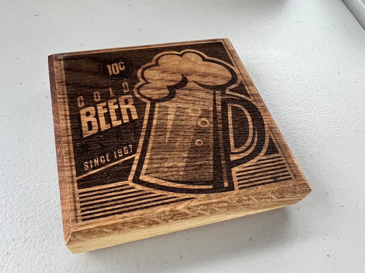 Personalised Reclaimed Hardwood Bottle Opener Coaster