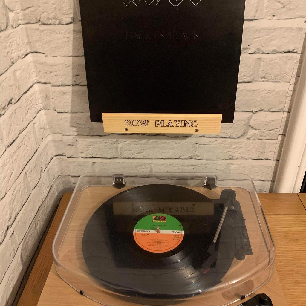 Solid Wood LP Vinyl Sleeve Record Wall Mounted Display Stand - Now Playing - Personalisation Optional