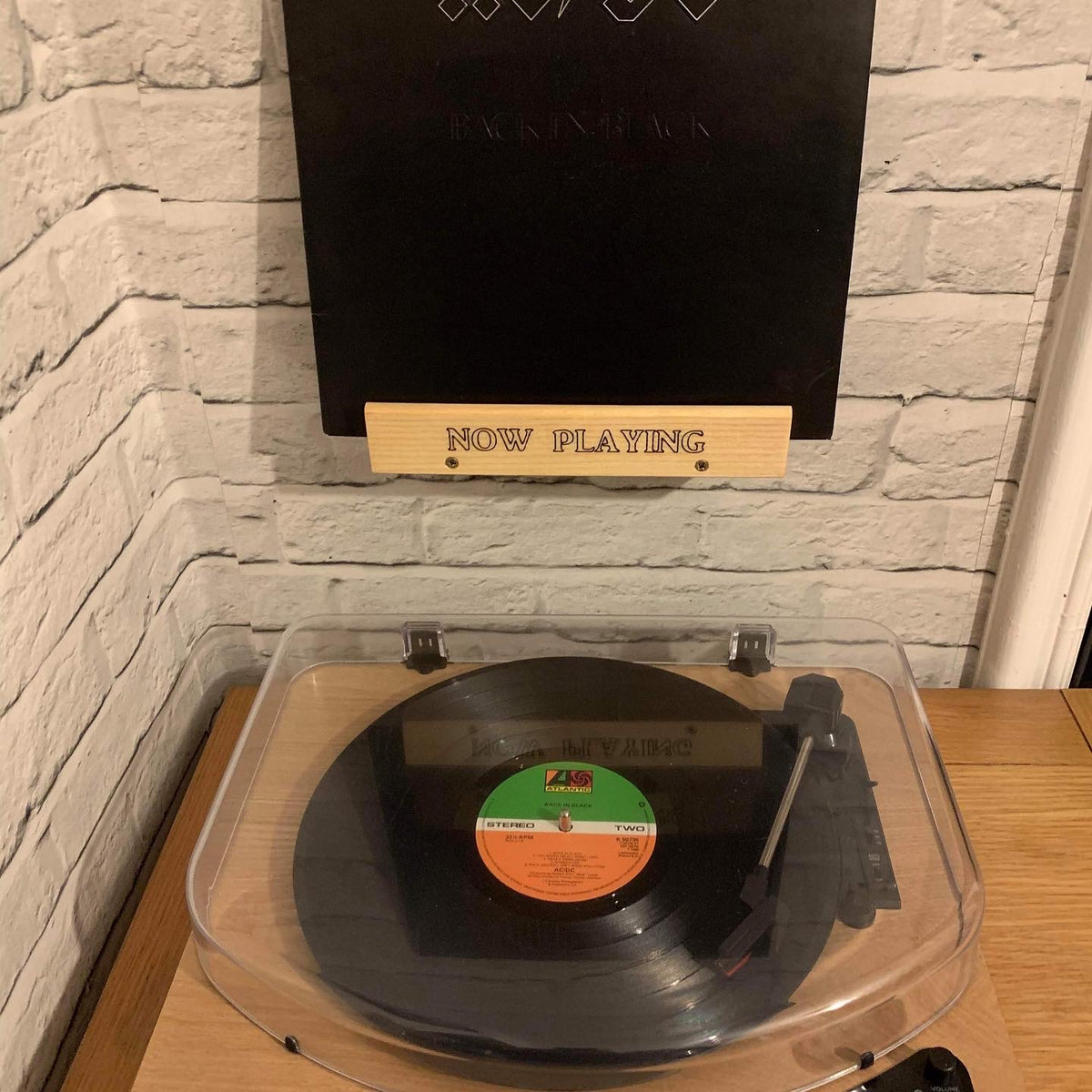 Solid Wood LP Vinyl Sleeve Record Wall Mounted Display Stand - Now Playing - Personalisation Optional
