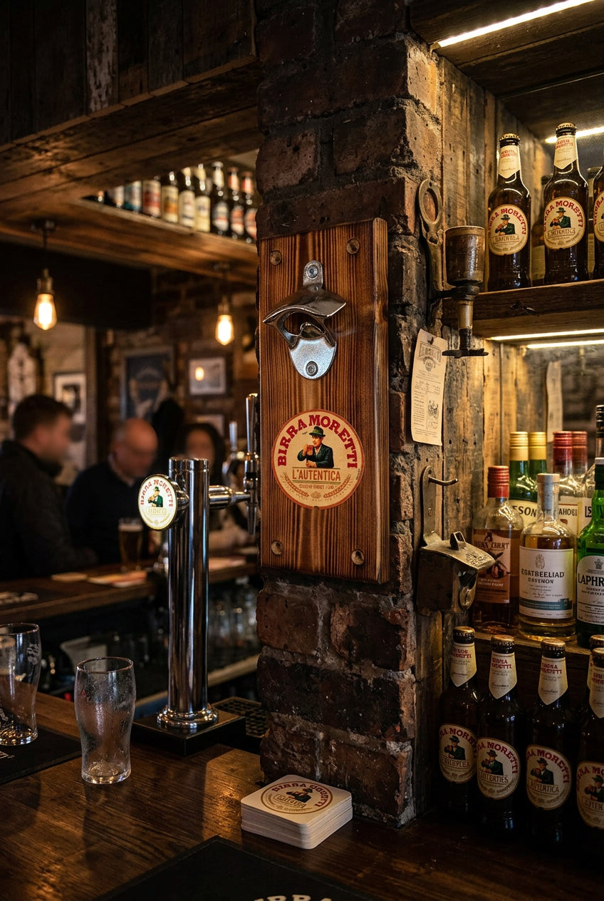 Handmade Reclaimed Wood Wall Mounted Bottle Opener - Fathers Day Gift - Beer Garden