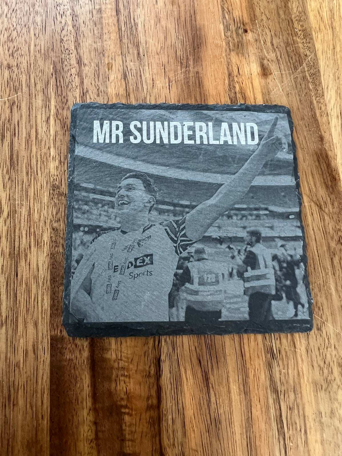 SAFC image natural engraved slate coasters