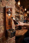 Handmade Personalised Wall Mounted Bottle Opener with Cap Catcher - Ideal Fathers Day / Birthday Gift