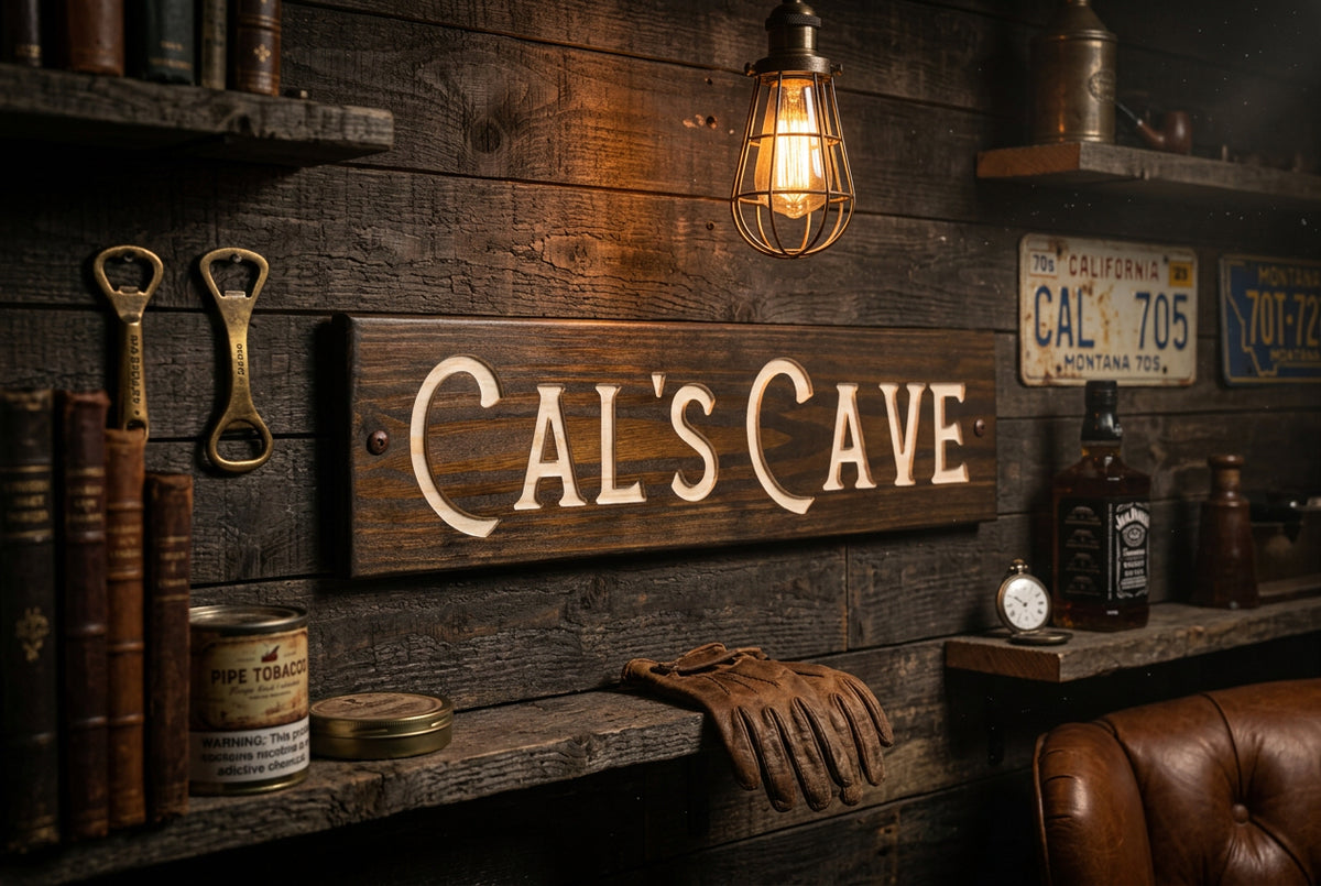 Custom Solid Wood Carved Rustic Sign 600mm wide