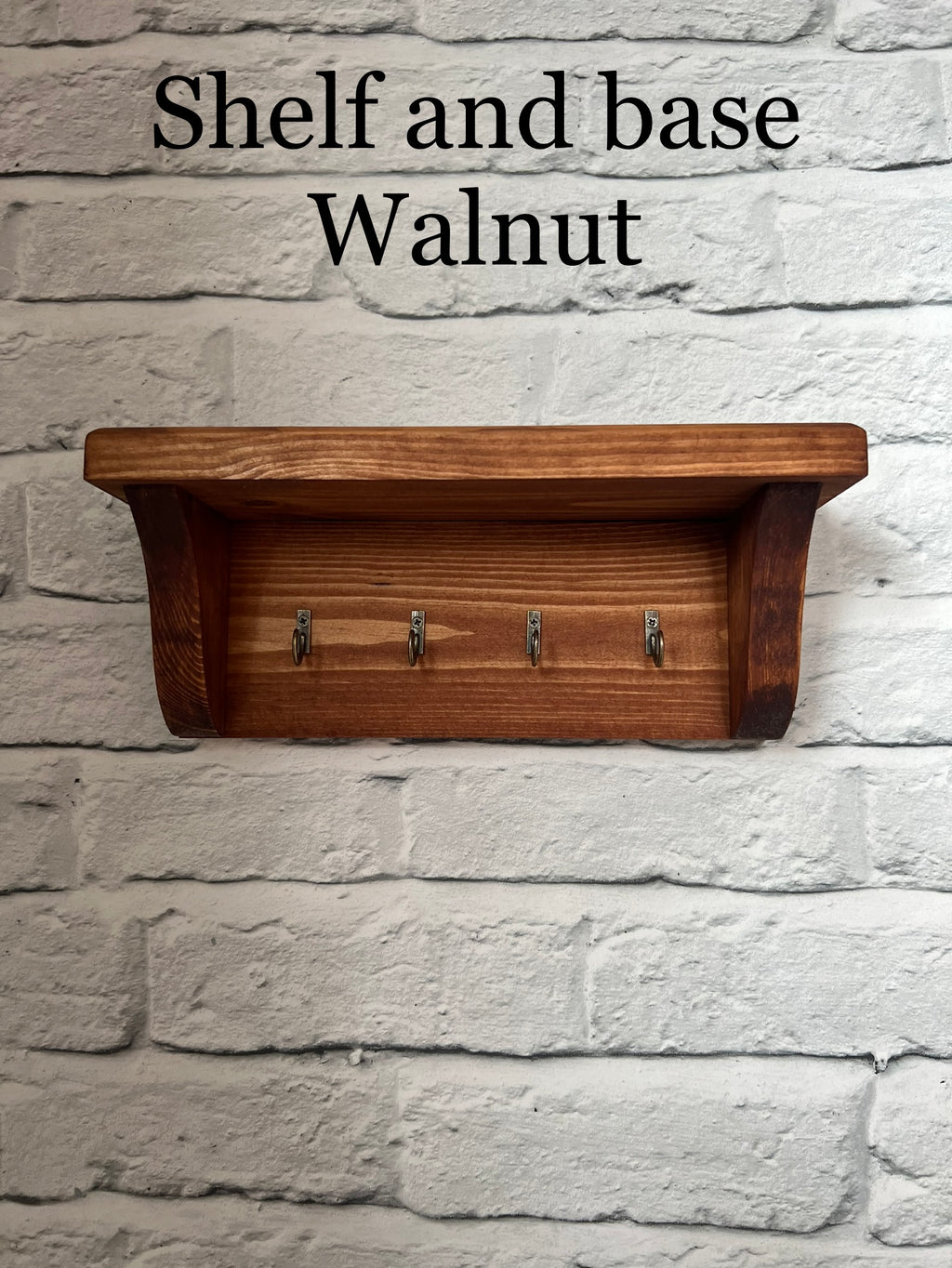 Handmade elegant wood key rack with shelf
