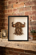 Wood Multilayer Highland Cow Picture