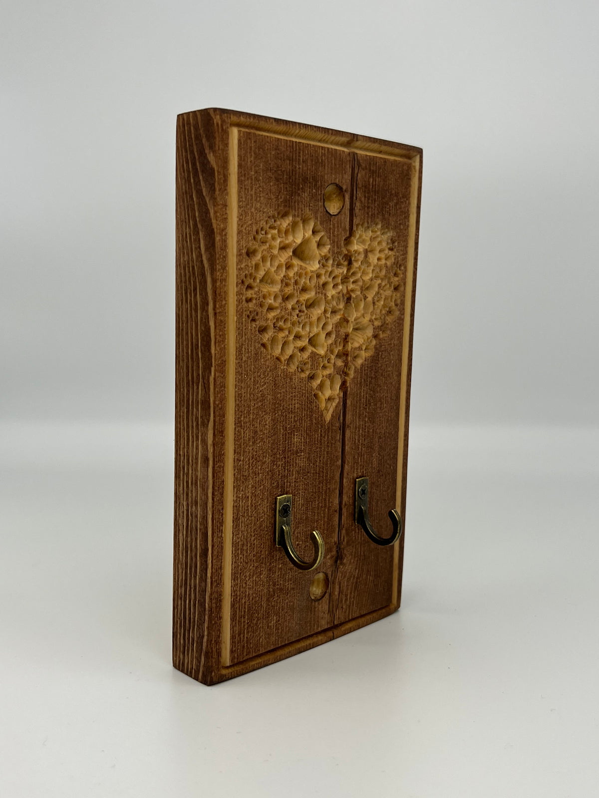 Engraved Wood Wall Mounted Dog Lead Holder - Hooks / Leader / Leash