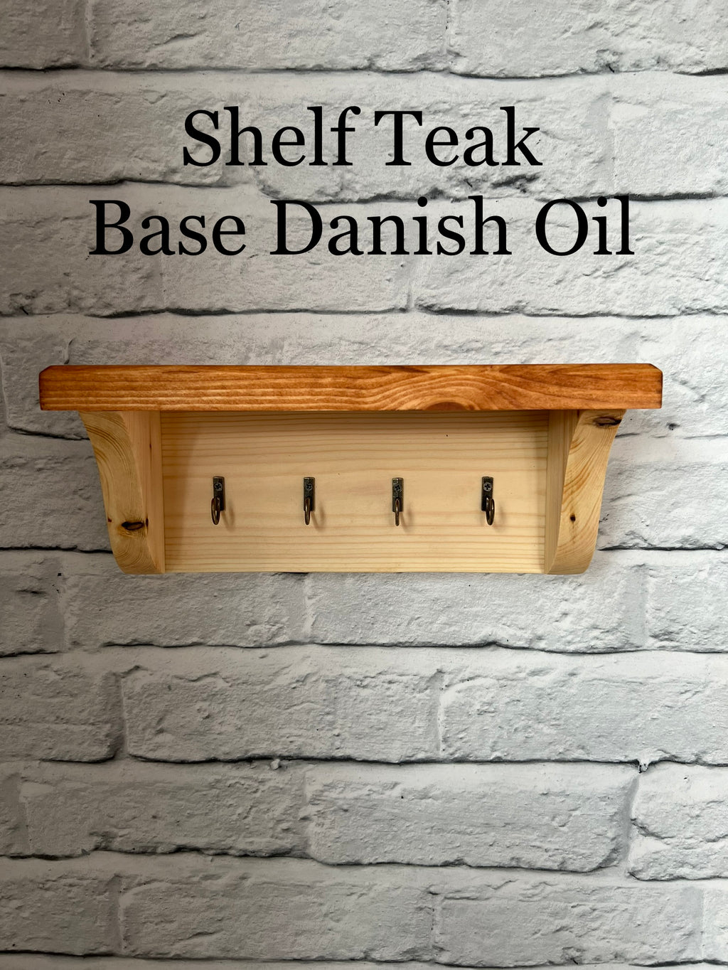 Handmade elegant wood key rack with shelf