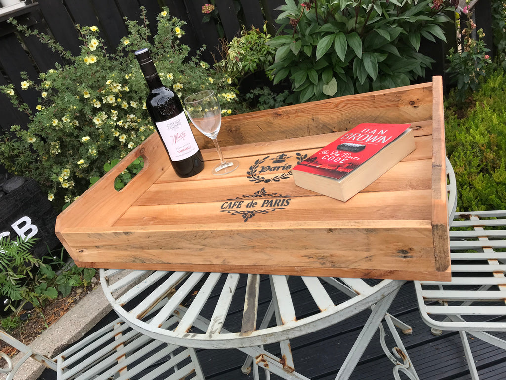 Extra Large Handmade Rustic Reclaimed Wood Tray - Serving Decorative Gift