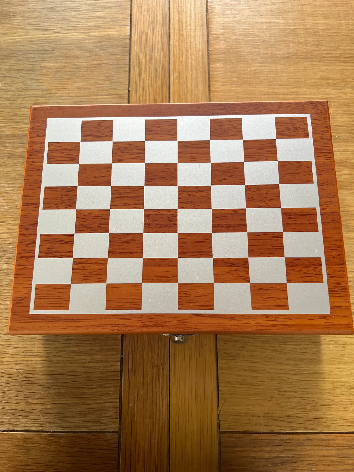 Stainless steel hip flask chess set box