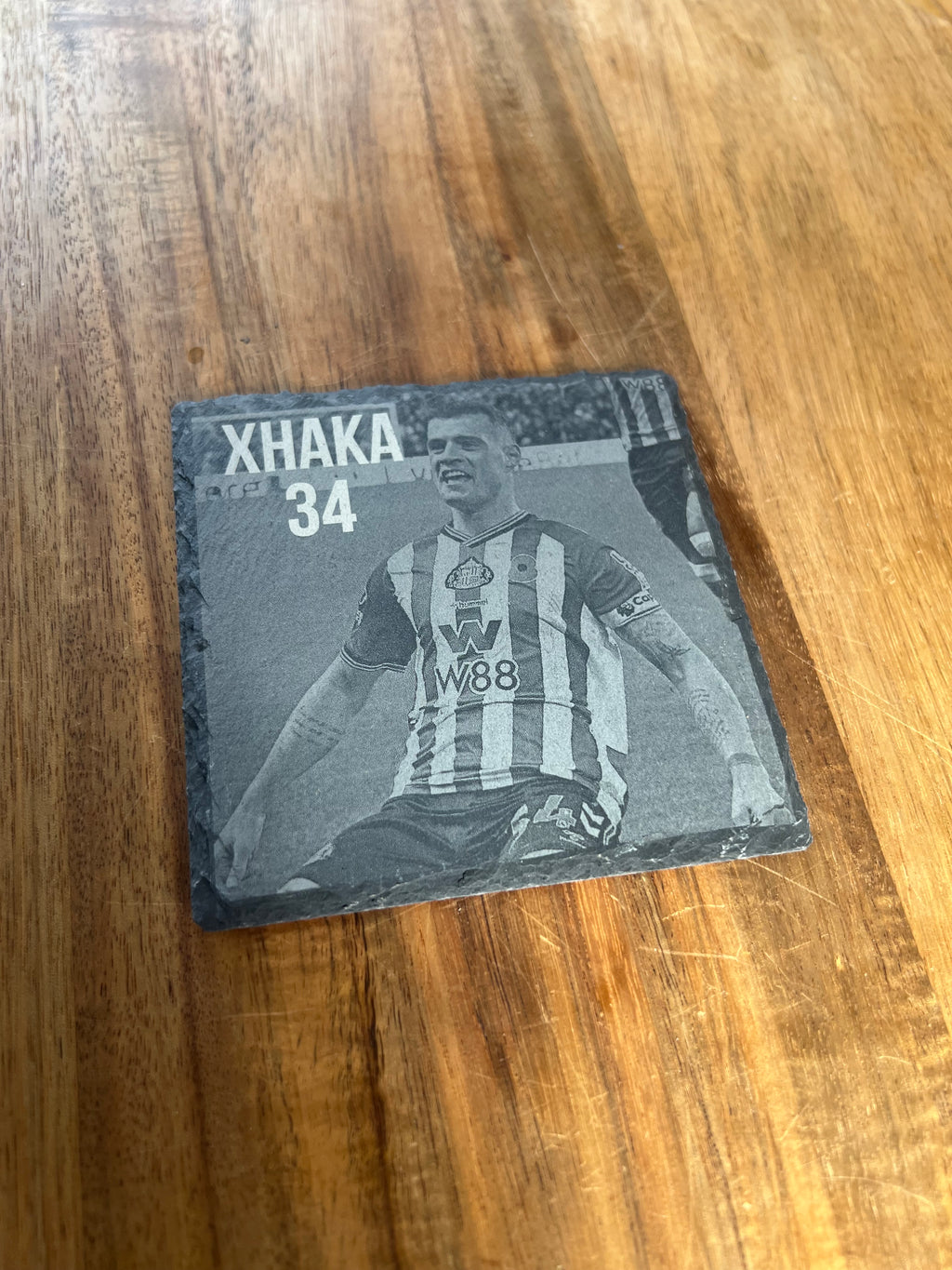 SAFC image natural engraved slate coasters