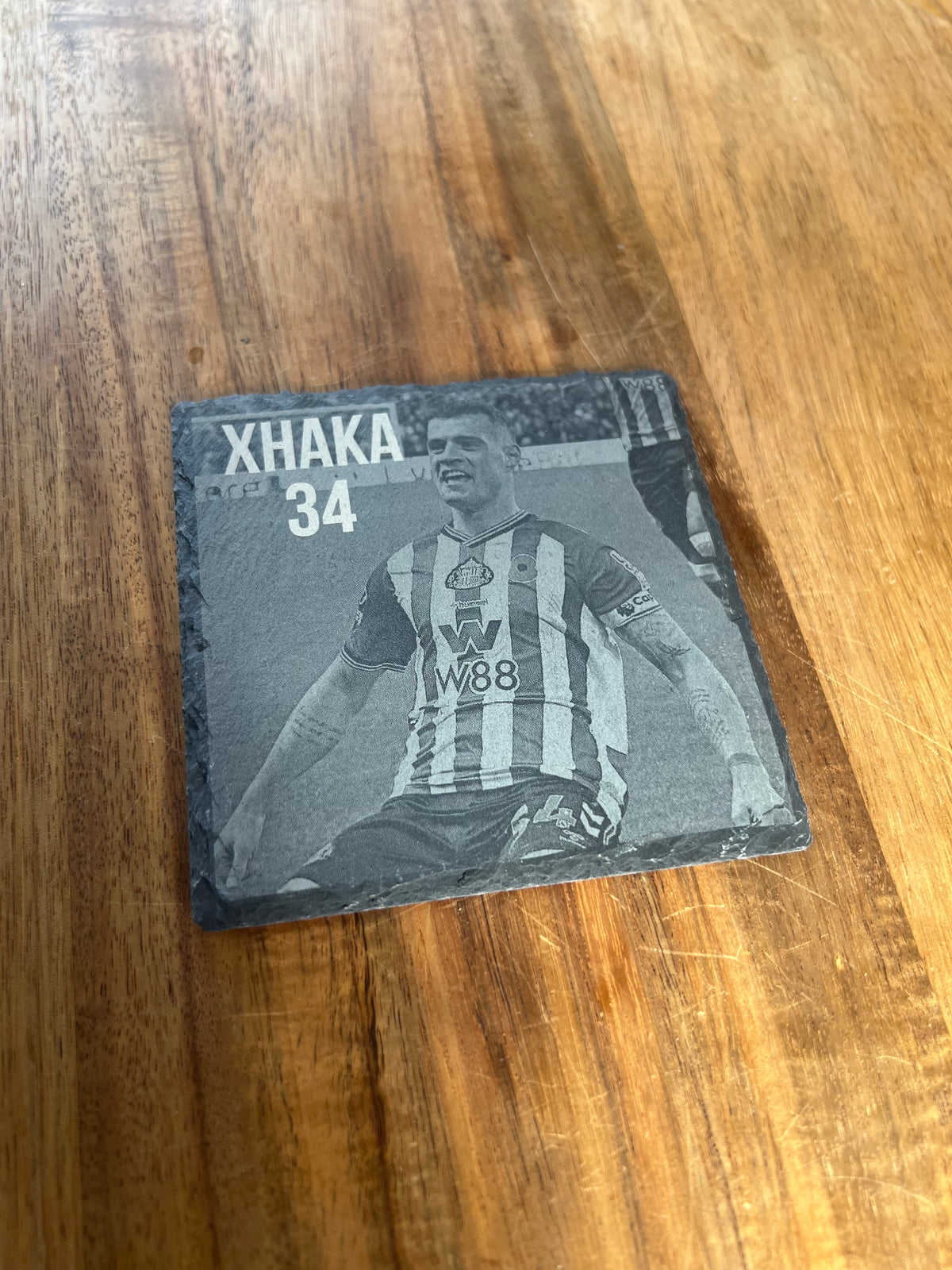 SAFC image natural engraved slate coasters