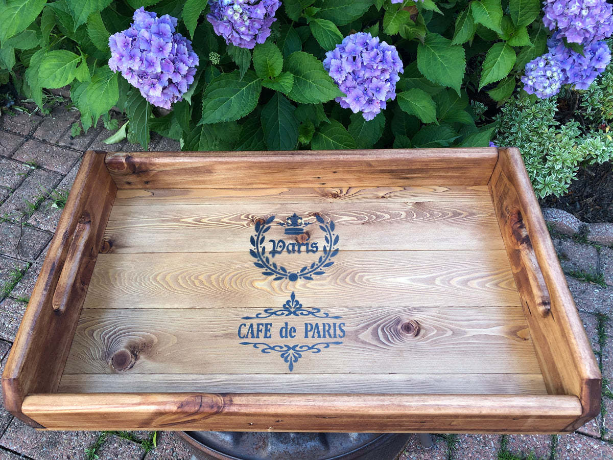 Extra Large Handmade Rustic Reclaimed Wood Tray - Serving Decorative Gift