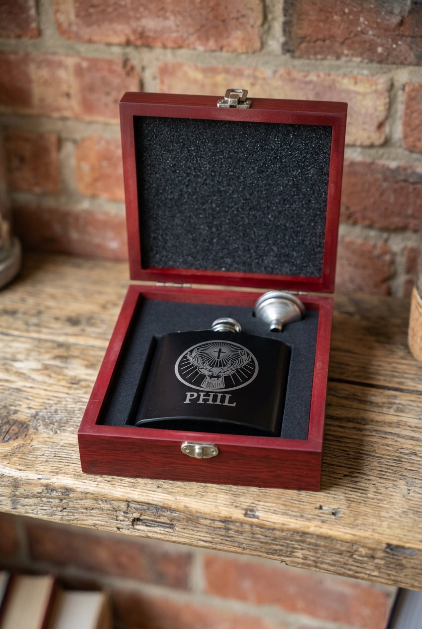 Personalised 6oz hip flask