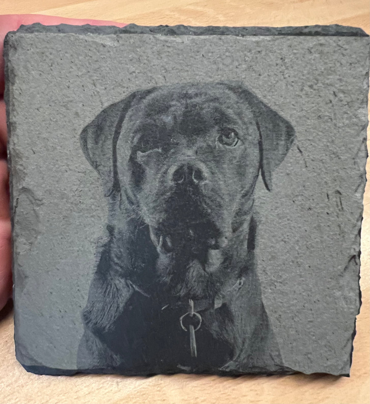 Laser Engraved Photo Image Slate Coaster