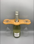 Wood Carved Drink and be Merry Wine Caddy