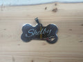 Polished Stainless Steel, Dog Bone ID Tag