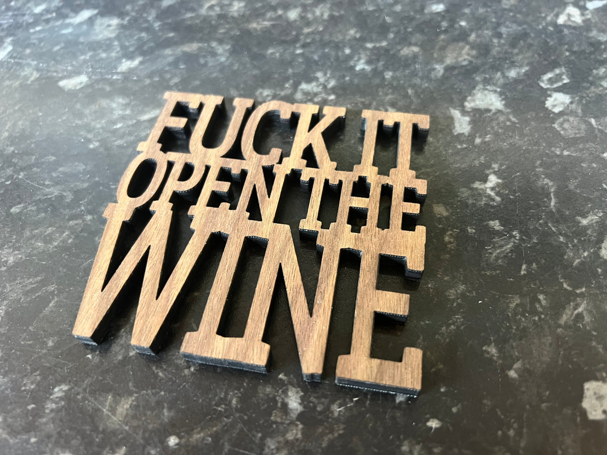 Wood Slogan Coasters (Wine Themed)