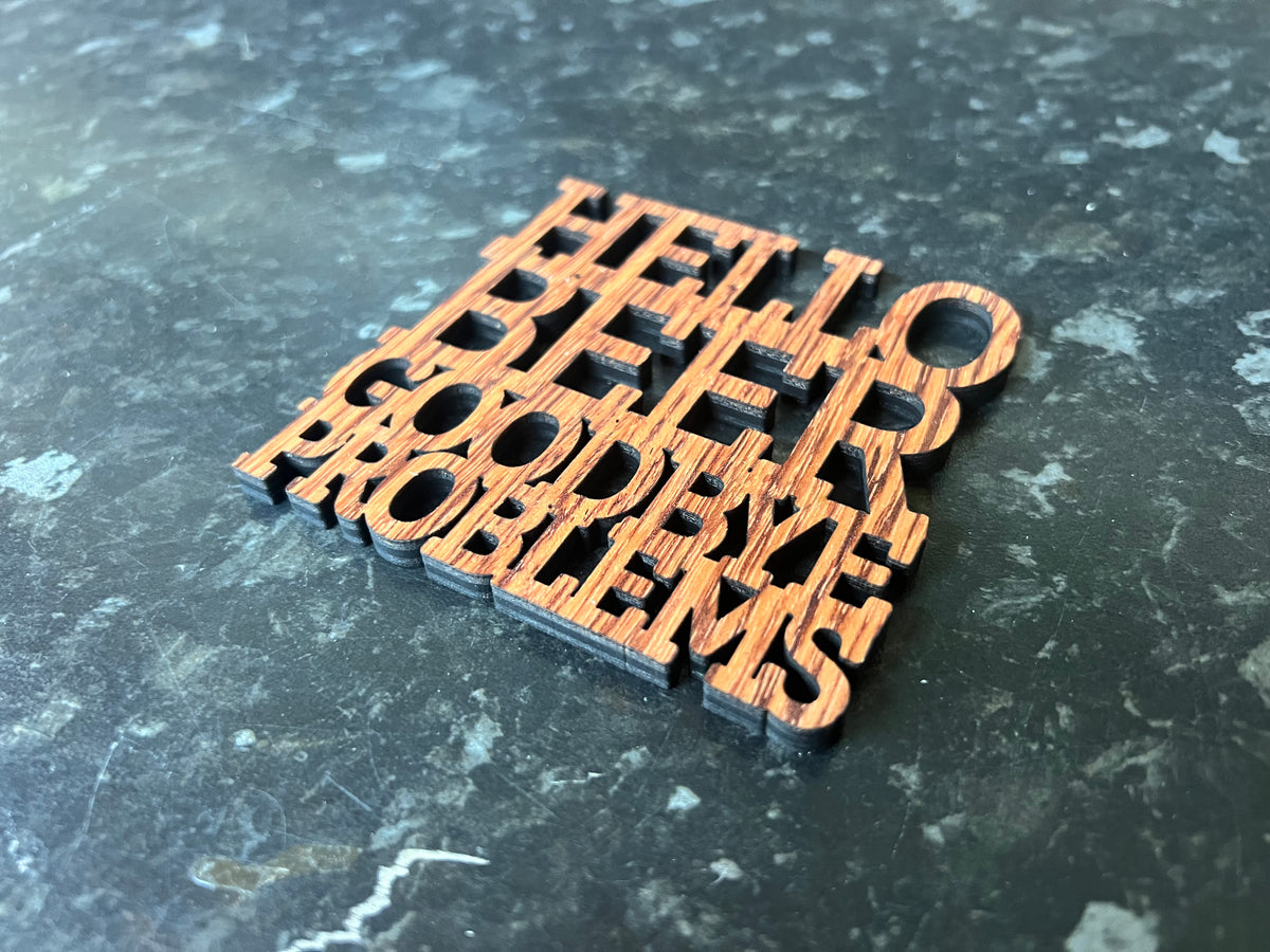 Wood Slogan Coasters (Beer Themed)