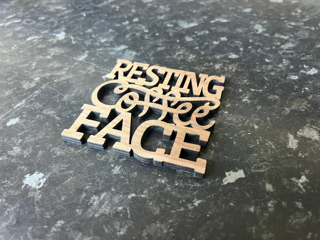 Wood Slogan Coasters (Coffee Themed)