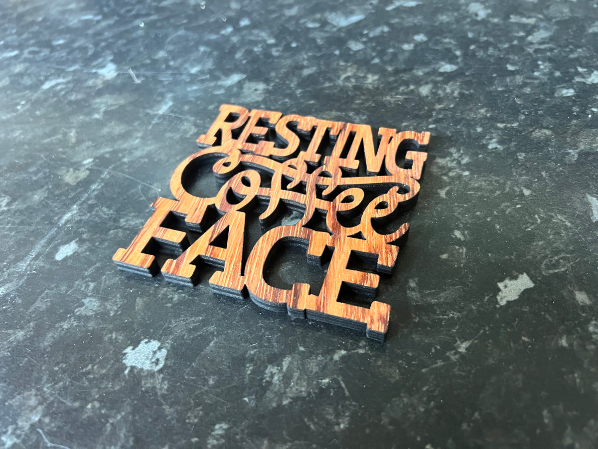 Wood Slogan Coasters (Coffee Themed)