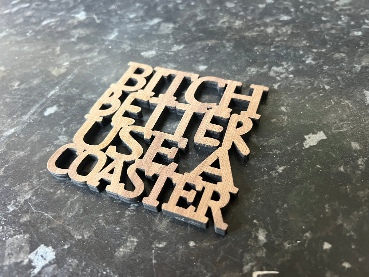 Wood Slogan Coasters