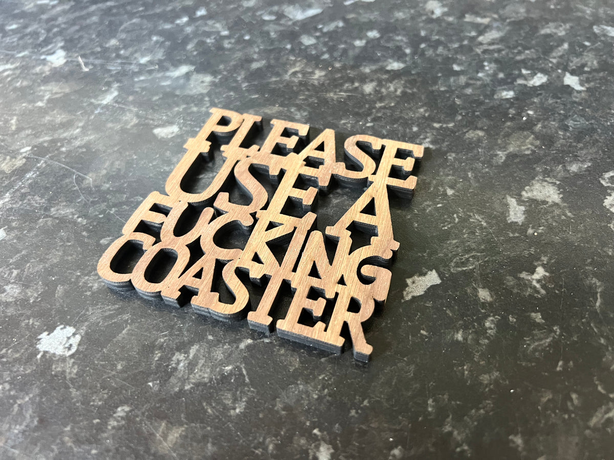 Wood Slogan Coasters