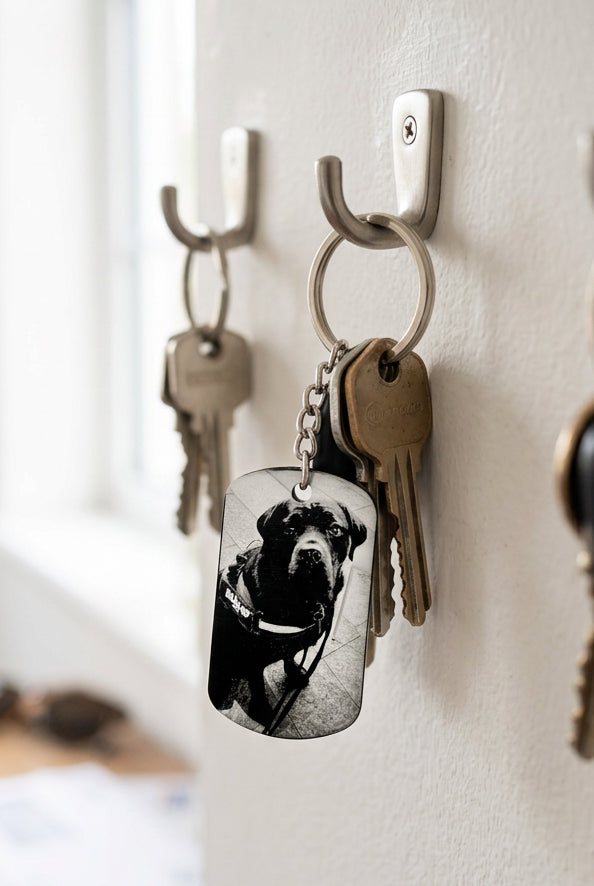 Anodised Aluminium Personalised Dog Tag Keyring