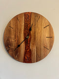 Acacia and Resin Wall Clock