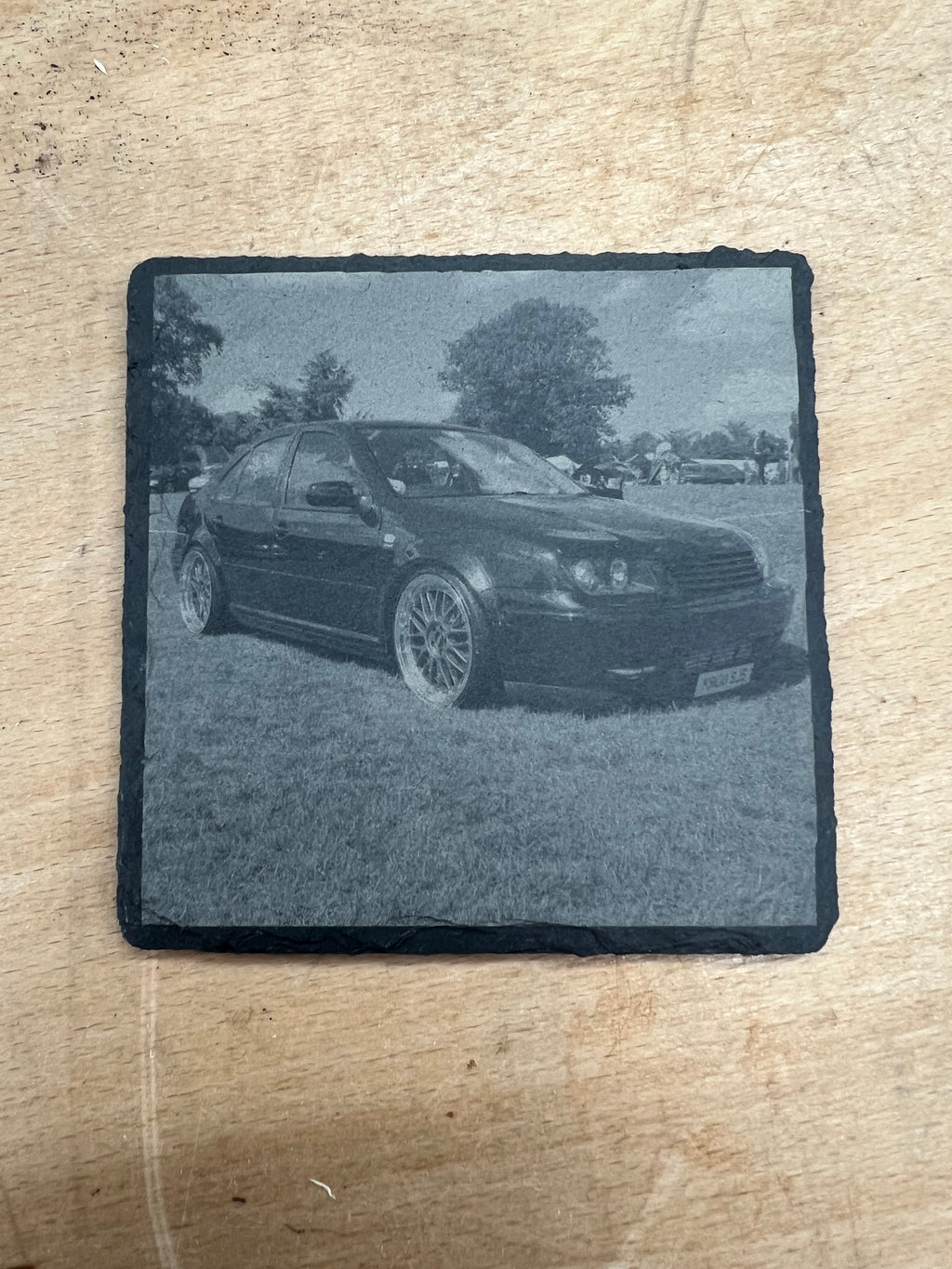 Laser Engraved Photo Image Slate Coaster