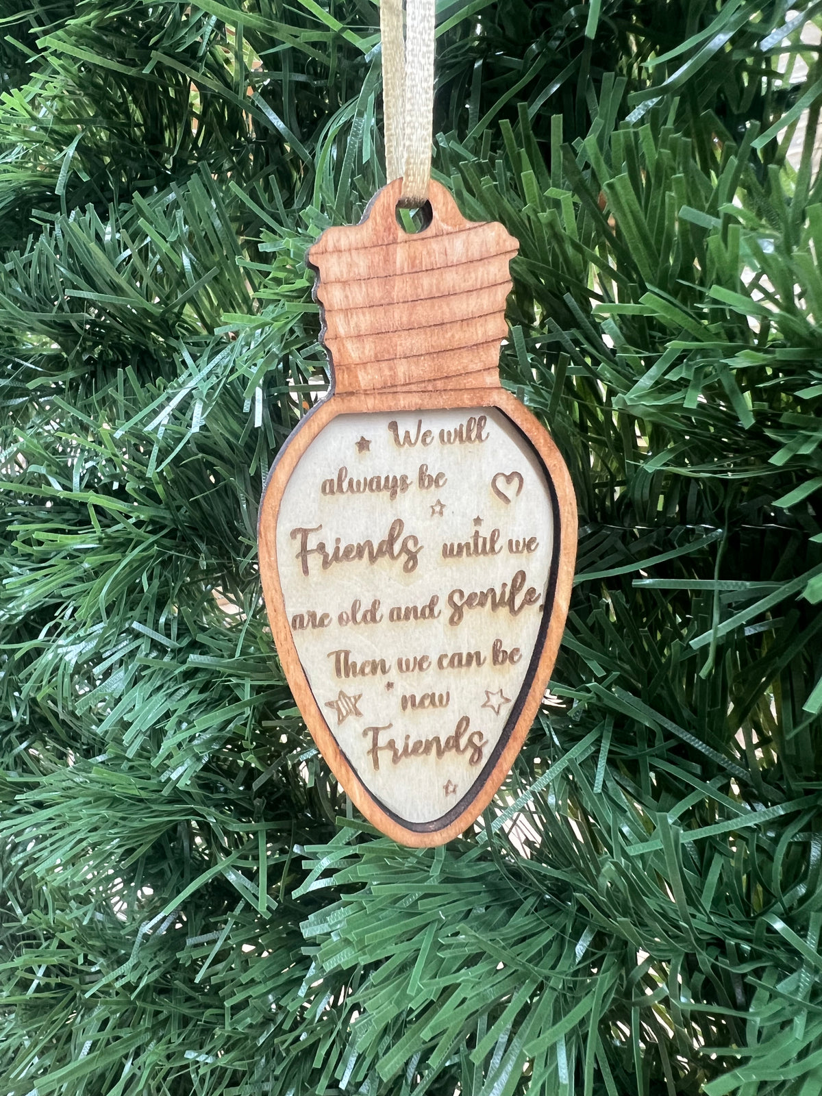 Funny Christmas tree decoration for a friend