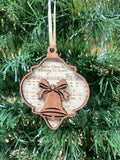 Set of 3 Christmas sheet music detail with Christmas scene Christmas tree decorations