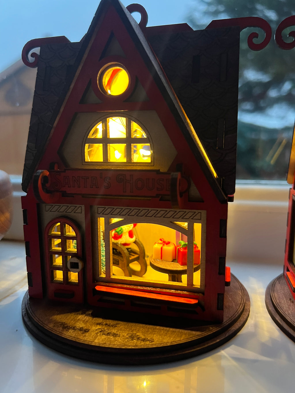 Wood decorative Santa house Christmas decoration, (can be personalised)
