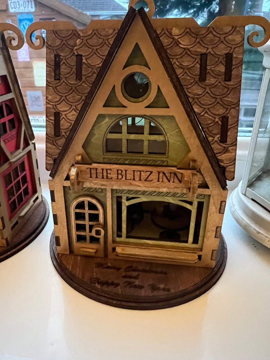 Wood decorative Santa house Christmas decoration, (can be personalised)