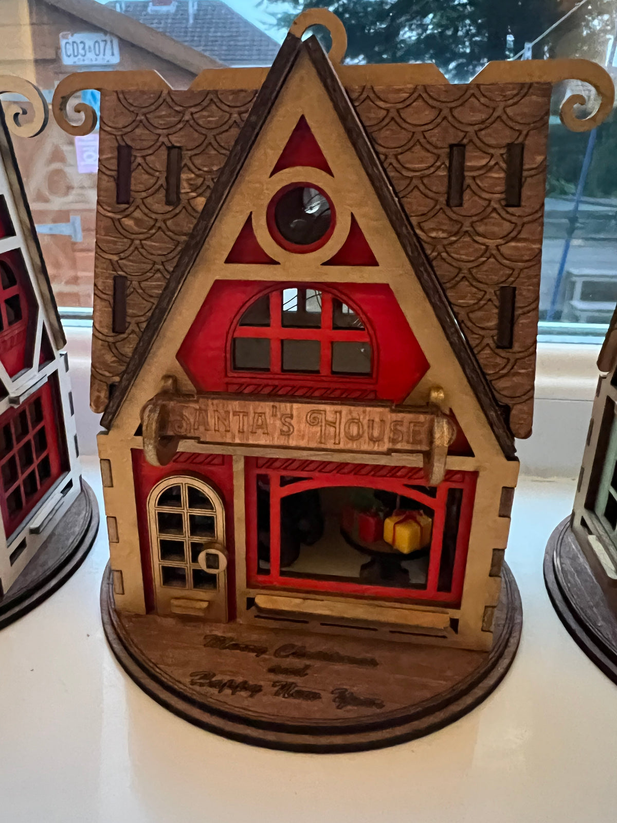 Wood decorative Santa house Christmas decoration, (can be personalised)