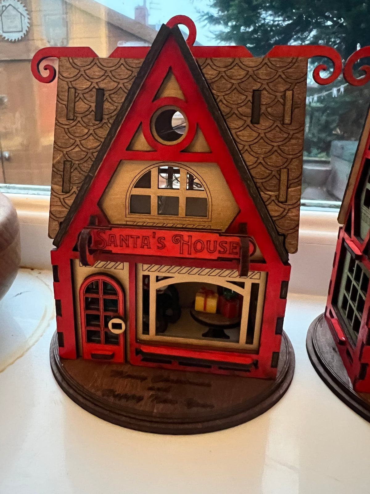 Wood decorative Santa house Christmas decoration, (can be personalised)
