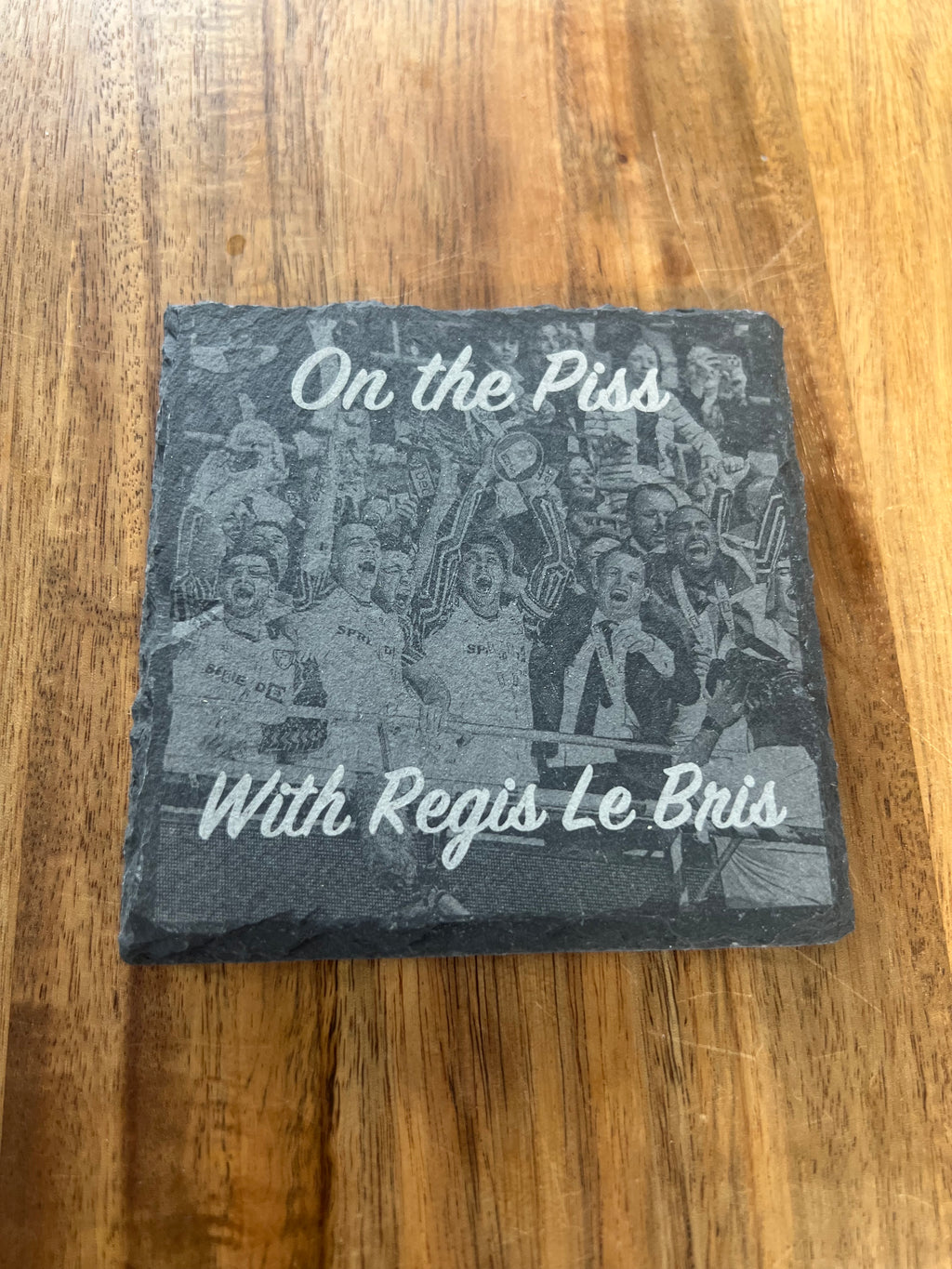 SAFC image natural engraved slate coasters
