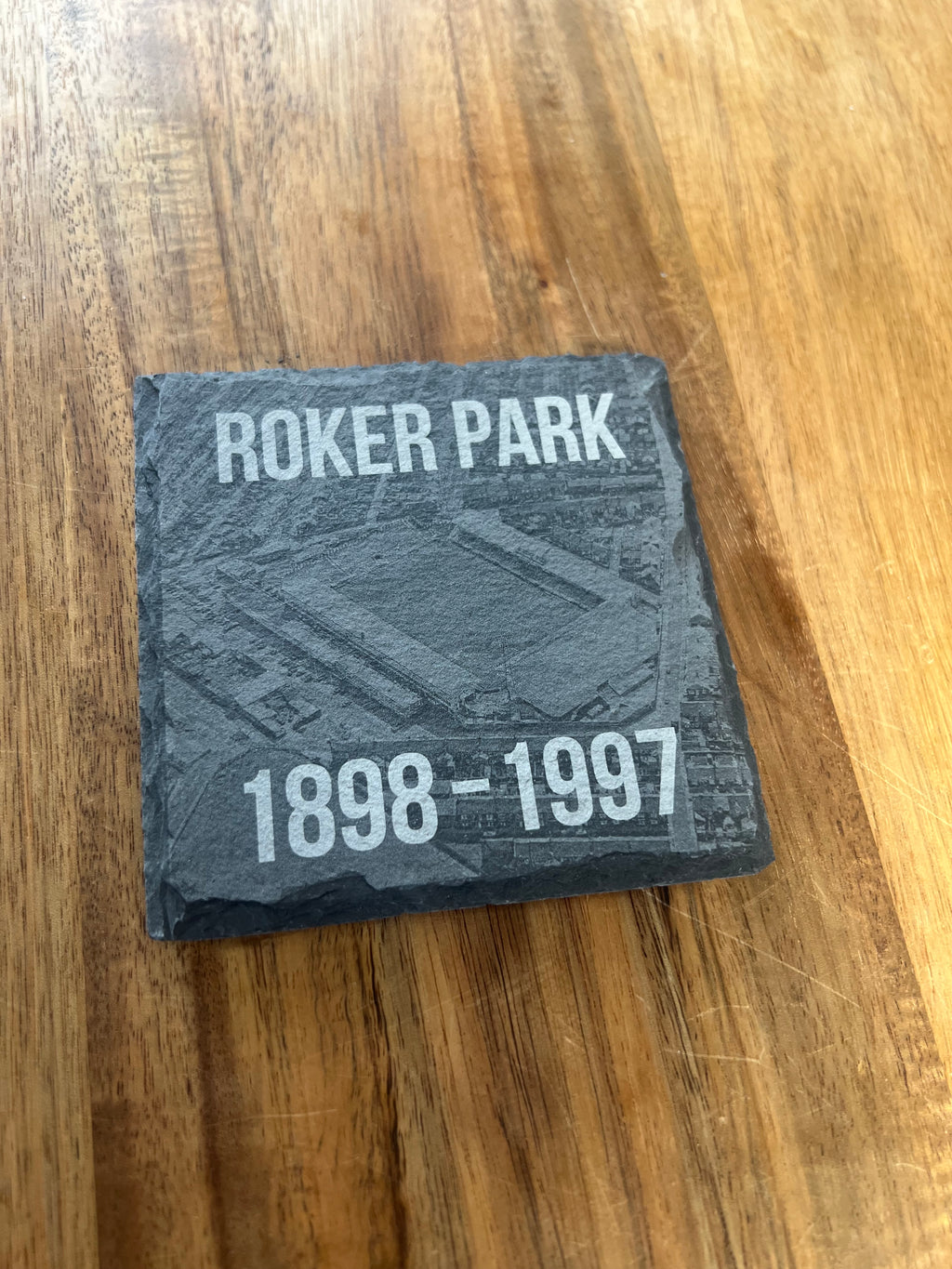 SAFC image natural engraved slate coasters