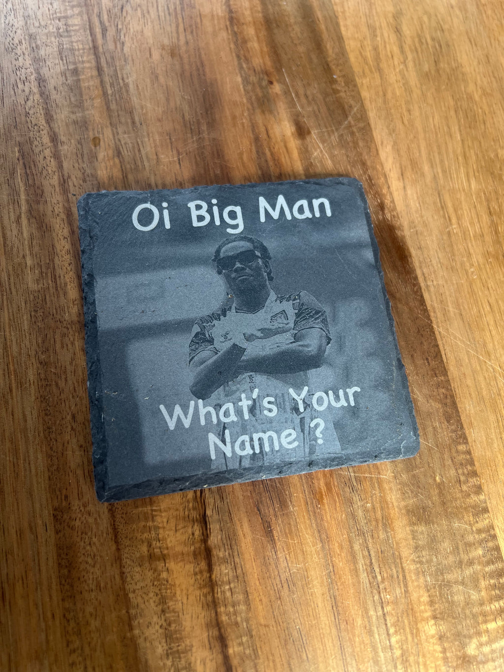 SAFC image natural engraved slate coasters