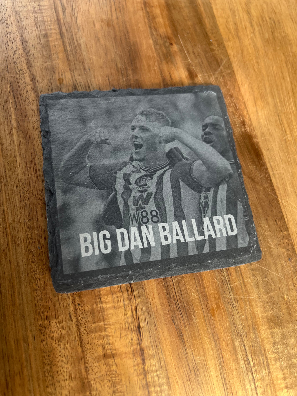 SAFC image natural engraved slate coasters